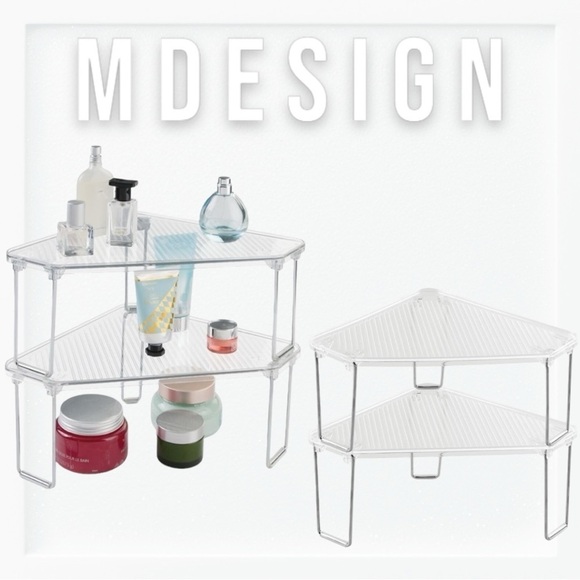 NWT MDesigns Four Tier Acrylic Corner Shelves - Picture 1 of 9